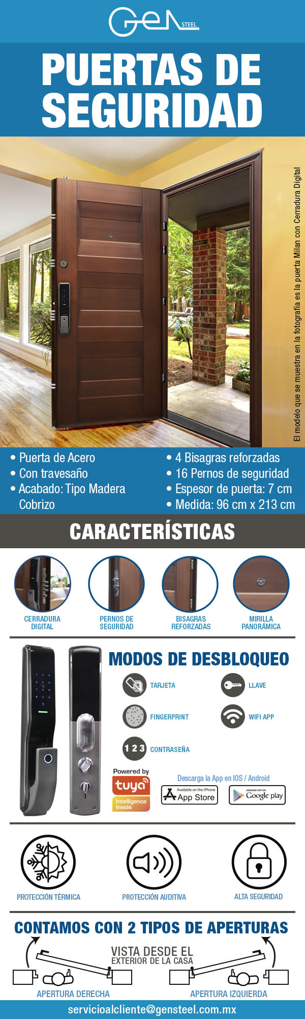 Puerta de Seguridad Milan Cerradura Digital Gen Steel The Home Depot Mexico